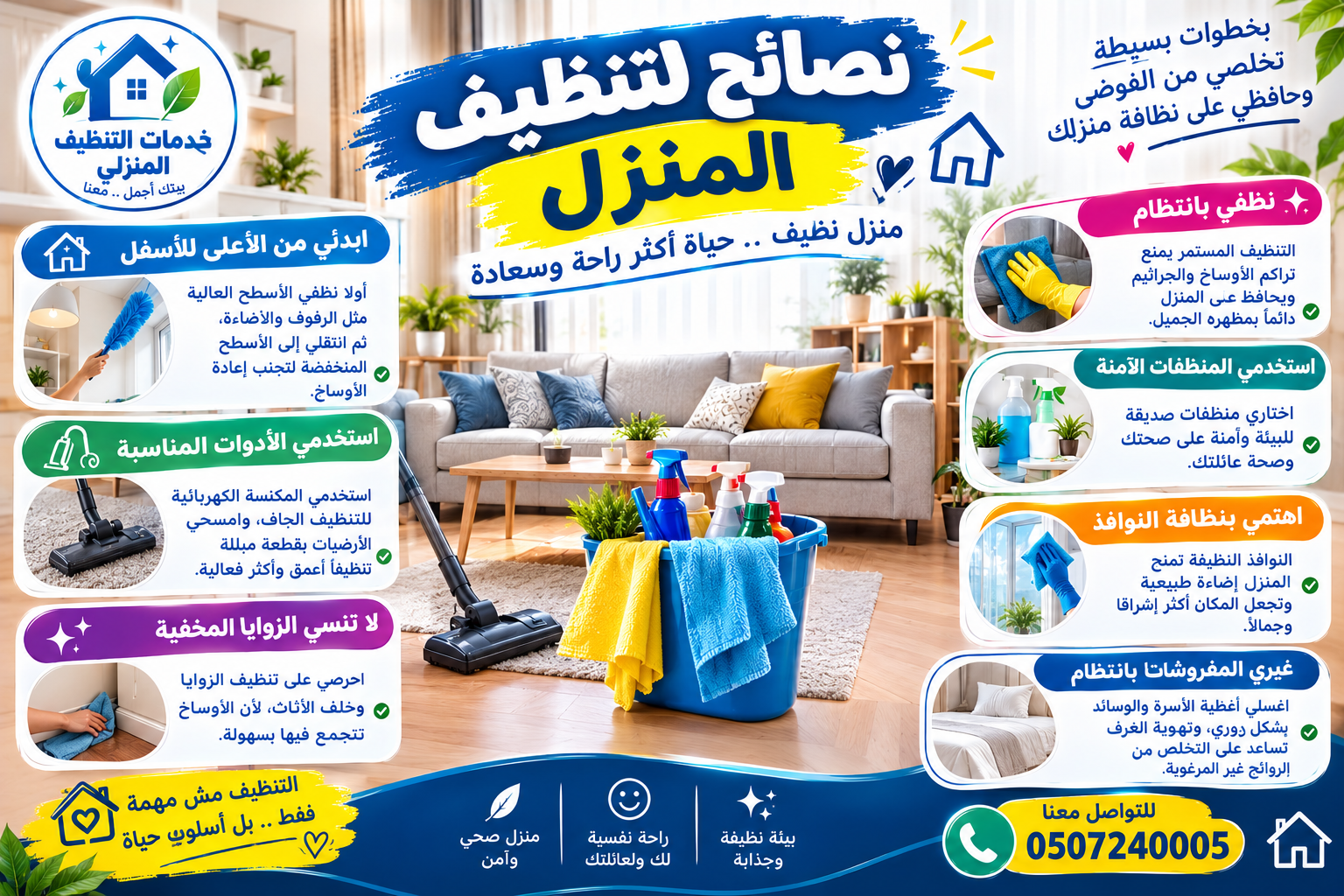 نصائح لتنظيف المنزل