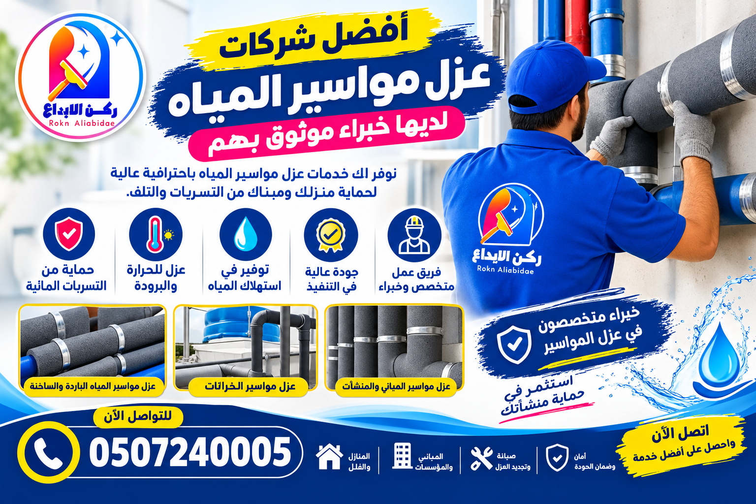 افضل شركات عزل مواسير المياه لديها خبراء موثوق بهم